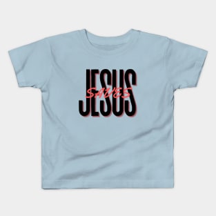 Jesus Saves - Christian Typography Kids T-Shirt